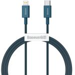 Baseus iPhone 8pin - Type-C gyorstöltő adatkábel, 20W, 1M, kék, Baseus Superior Series