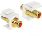 Delock Átalakító adapter RCA alj/F alj, piros, aranyozott