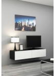 Cama MEBLE Comoda TV Cama Meble Vigo 140, 30/140/40 cm, Negru-Alb lucios (RTV VIGO140 c/b)