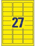 AVERY L6004-25 63, 5 x 29, 6 mm 675 db-os visszaszedhető neonsárga etikett (AVERY_L6004-25) (AVERY_L6004-25)