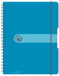 Herlitz jegyzetfüzet készlet, 2 db, A4, spirál, 80 oldal, 80g/m2, PP borító elasztikus, 4 perforációval, PP borító gumival, négyzetrácsos, áttetsző kék (11293610-2)