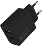 ColorWay USB töltő adapter, (Type-C PD + USB QC3.0) (20W) V2 black (CW-CHS025QPD-BK)