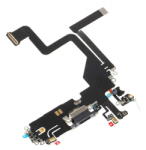 Aftermarket Piese si componente Banda cu Conector Incarcare - Microfon Apple iPhone 14 Pro, Negru (ban/co/mi/ai14pro/ne) - vexio