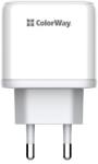 ColorWay USB töltő adapter, Power Delivery Port PPS USB (Type-C PD + USB QC3.0) (45W) white (CW-CHS042PD-WT) (CW-CHS042PD-WT) - aqua