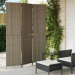 vidaXL szürke 3-paneles polyrattan térelválasztó (VD365358)