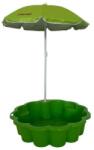 DOLONI Groapă de nisip pentru copii floare cu umbrelă - verde (01235/05)