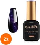 LUXORISE Set 2 x Oja Semipermanenta LUXORISE MAGNETICA - Star Dust, Cosmic Purple 10ml