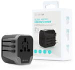 DEVIA ST330865 Devia többfunkciós globális hálózati töltő utazó adapter (UK/EU/USA/USA/Japán/AU) - Devia Global Multiple Function Charger - fekete (ST330865)