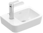 Villeroy & Boch O. novo - Mosdókagyló Compact 360x250 mm, túlfolyó nélkül, 1 csapfurat balra, CeramicPlus, alpesi fehér 434237R1 (434237R1)