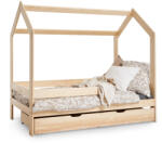  PIETRO házikó gyerekágy ágyneműtartóval 180x80 - natúr borovi (10000012897)