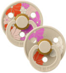BIBS STUDIO Természetes kaucsuk cumik Colour Morning Bloom 2db - méret 2 - Vanilla Mix