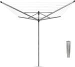 Brabantia Rotary Dryer Lift-O-Matic kerti ruhaszárító 50m, UV-álló, forgatható, D=45mm, állítható magasság, rögzítése földbe szúrható fém konzollal, metál szürke - 310942 (310942) Ruhaszárító