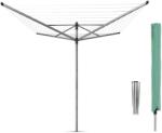 Brabantia Rotary Dryer Lift-O-Matic kerti ruhaszárító 50m, UV-álló, forgatható, D=45mm, állítható magasság, rögzítése földbe szúrható fém konzollal, védőzsákkal, metál szürke - 310966 (310966) Ruhaszárító