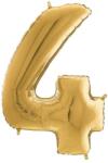  Héliumos fólia lufi, 4-es szám, 65 cm, arany - jatek21