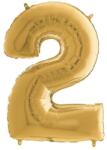  Héliumos fólia lufi, 2-es szám, 65 cm, arany - jatek21