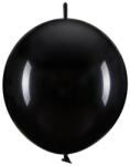 PartyDeco S. r. o Latex lufi, fekete, Linking, 28 cm-es, 20 db