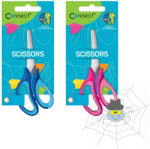 Connect Olló 13cm, iskolai Connect, gumírozott fogóval, műanyag élvédővel, mérőskálával - spidershop