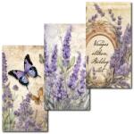 Nyomtatott dekorkarton - Levendulás táblák 3db/csomag - kosarbolt