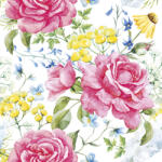POL-MAK Rózsa Field Flowers szalvéta 20 db-os 33x33 cm (PKK057142)