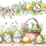 POL-MAK Húsvét Scene with Basket Eggs szalvéta 20 db-os 33x33 cm (PKK765314)