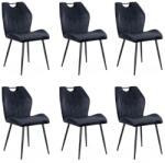 Chairs ON Set 6 scaune bucătărie, living din catifea neagră