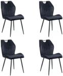 Chairs ON Set 4 scaune bucătărie, living din catifea neagră