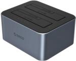 ORICO 6626C3-C-V1 2-lemezes dokkolóállomás offline klónozó funkcióval 2.5"/3.5" SATA HDD/SSD - Szürke
