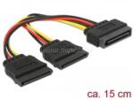 Delock kábel Power SATA 15 tűs > 2 x SATA HDD - egyenes (DL60174) (DL60174)