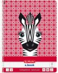 Herlitz füzetkészlet, A4, egyetlen spirál, 80 lap, 70 g/m2, perforációval és mikroperforációval, dupla vonalas, négyzetek, aranyos állatok zebra motívummal, 5 db (50039210-5)