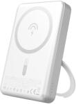 Dudao K28 10000mAh PD 22.5W MagSafe Powerbank fémszíjjal és gyűrűs állvánnyal - Ezüst