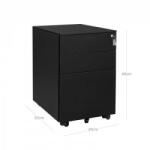 SONGMICS Dulap mobil Songmics, din otel cu 3 sertare, negru OFC60BK Dulap arhivare