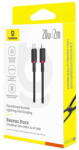 Baseus Dura Type C fast charging cable for iP 20 W 2 m Black, Red (P10377800U01-03)