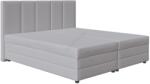 LAMIVEX Тапицирано легло ISABEL 180x200 с пружинен матрак и място за съхранение под матрака, светлосиво (LM0003)
