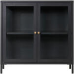 House Nordic Dalby vitrines komód, 2 ajtó, acél, fekete 80x35x80 cm (3003015) - leziteronline
