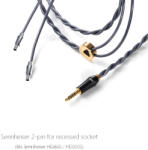 DD HIFI BC150B 2-PIN ADÂNCIT - Cablu de căști argintiu simetric cu conector de 4.4mm - 145cm (DDHIFI-BC150B-2PRS-145)