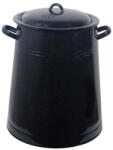Sc Emailul Sa Zománcozott Zsírosbödön Fedővel - 10 Liter, Fekete (151-10)
