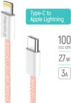 ColorWay USB-C - Apple Lightning Kábel - PD 27W - 1m - Rózsaszín (CW-CBPDCL061-P)