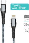 ColorWay Apple Lightning USB-C kábel - PD 30W - 3.0A - 1m Szürke (CW-CBPDCL033-GR)