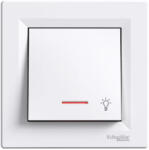  ÚJRACSOMAGOLT Schneider Electric Asfora EPH1800121 egypólusú nyomó (N101), fehér burkolattal, kerettel, süllyesztett, lámpajellel, piros jelzőfénnyel 10A 250V ( EPH1800121 ) (EPH1800121)