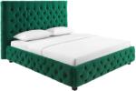 Invicta PARIS CHESTERFIELD sötétzöld bársony ágy 180x200cm