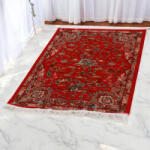 Bakhtar Selyem szőnyeg Vadászat bordó 60x90 minőségi viszkóz selyem szőnyeg Iránból (134-60x90-Red)