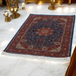Bakhtar Selyem szőnyeg Negar sötétkék 80x120 viszkóz selyem perzsa szőnyeg (528-80x120-DarkBlue)