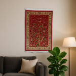 Bakhtar Selyem szőnyeg Életfa motívum bordó 80x120 minőségi viszkóz selyem szőnyeg Iránból (124-80x120-Red)