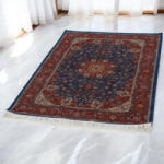 Bakhtar Selyem szőnyeg Negar sötétkék 60x90 minőségi viszkóz selyem szőnyeg Iránból (528-60x90-DarkBlue)