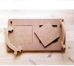  Téglalap alakú MDF tálca 2 db négyszögletes poháralátéttel. Mérete: 31X18 cm