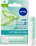Nivea 2in1 Aloe Vera Ajkak Radírozó 4.8g - Ápoló Ajakbalzsam Aloe Verával és E-vitaminnal, Finoman Radíroz a Szuper Puha Ajkakért