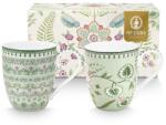 Pip Studio bögre készlet Lily&Lotus 450 ml 2 db zöld - zöld Univerzális méret