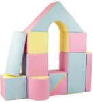 Vell Cubi din spumă - set de construcție uriaș de 11 piese roz-albastru-galben (pastel)