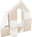 Vell Cubes din spumă - set de construcție uriaș 11 bucăți alb-cappuccino