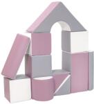 Vell Blocuri din spumă - set uriaș de construcție 11 bucăți alb-gri-mov